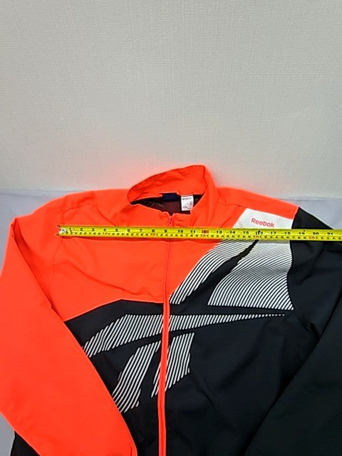 Reebok Black Orange Track Jacket Men's XL Long Sleeve Zipper Logo