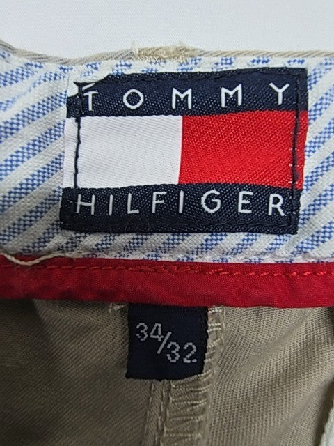 Tommy Hilfiger Men Khaki Chino Pants 32x31.5 Classic Fit Flat Front