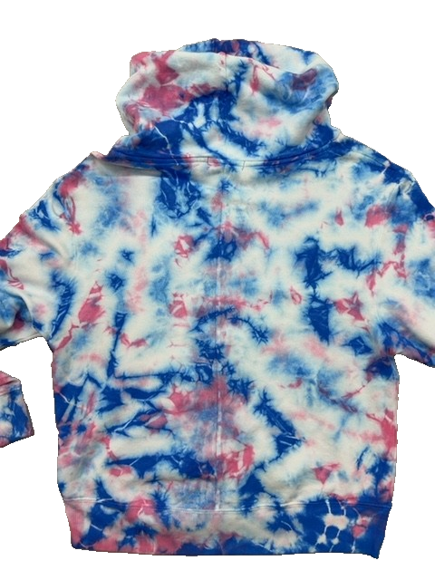 Cheerleader Women's Tie Dye Zipper Hoodie XS Pima Cotton Peru