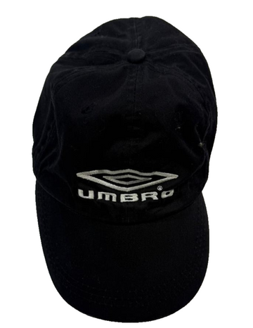 Umbro Men's Black Adjustable Baseball Cap White Embroidered Logo Osfa