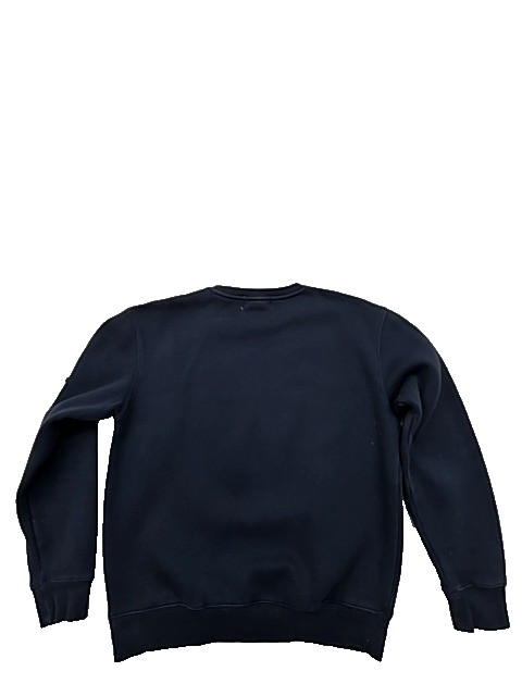 Stone Island Navy Crewneck Sweatshirt Raglan Organic Cotton Fleece Men's