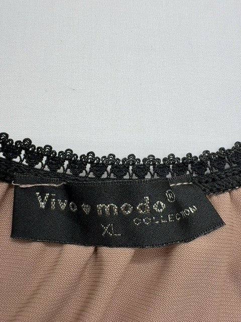 VivianMiele Women Beige Lace Corset Cami Top Size XL Slim Stretch