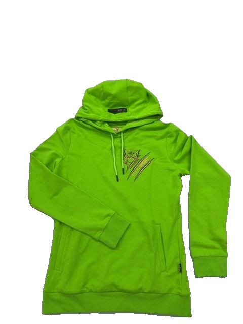 Plein Sport Green Fluo Tiger Pullover Hoodie L Cotton Long Sleeve