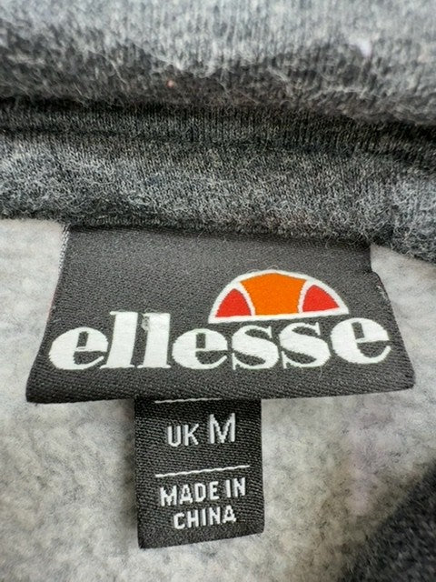 Ellesse Men's Grey Fleece Pullover Hoodie M UK Relaxed Fit