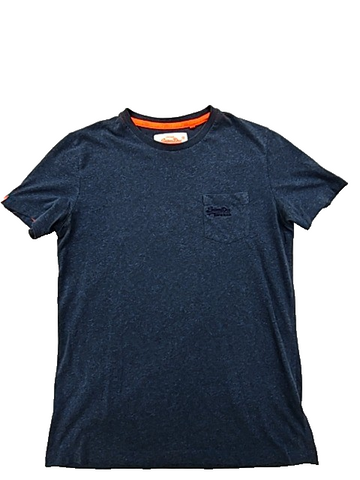 Superdry Men's Navy T-Shirt Size M Vintage Crew Neck Relaxed Fit