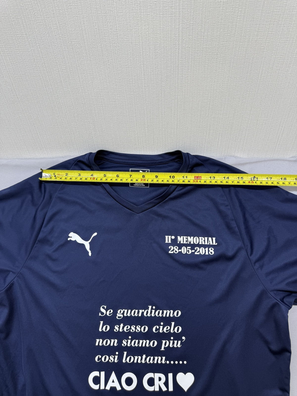 Puma LIGA Core Navy V-Neck Jersey Men's L dryCELL Short Sleeve