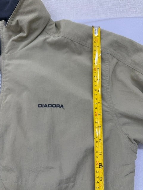 Diadora Beige Polyamide Zip Jacket M Unisex Stand Collar