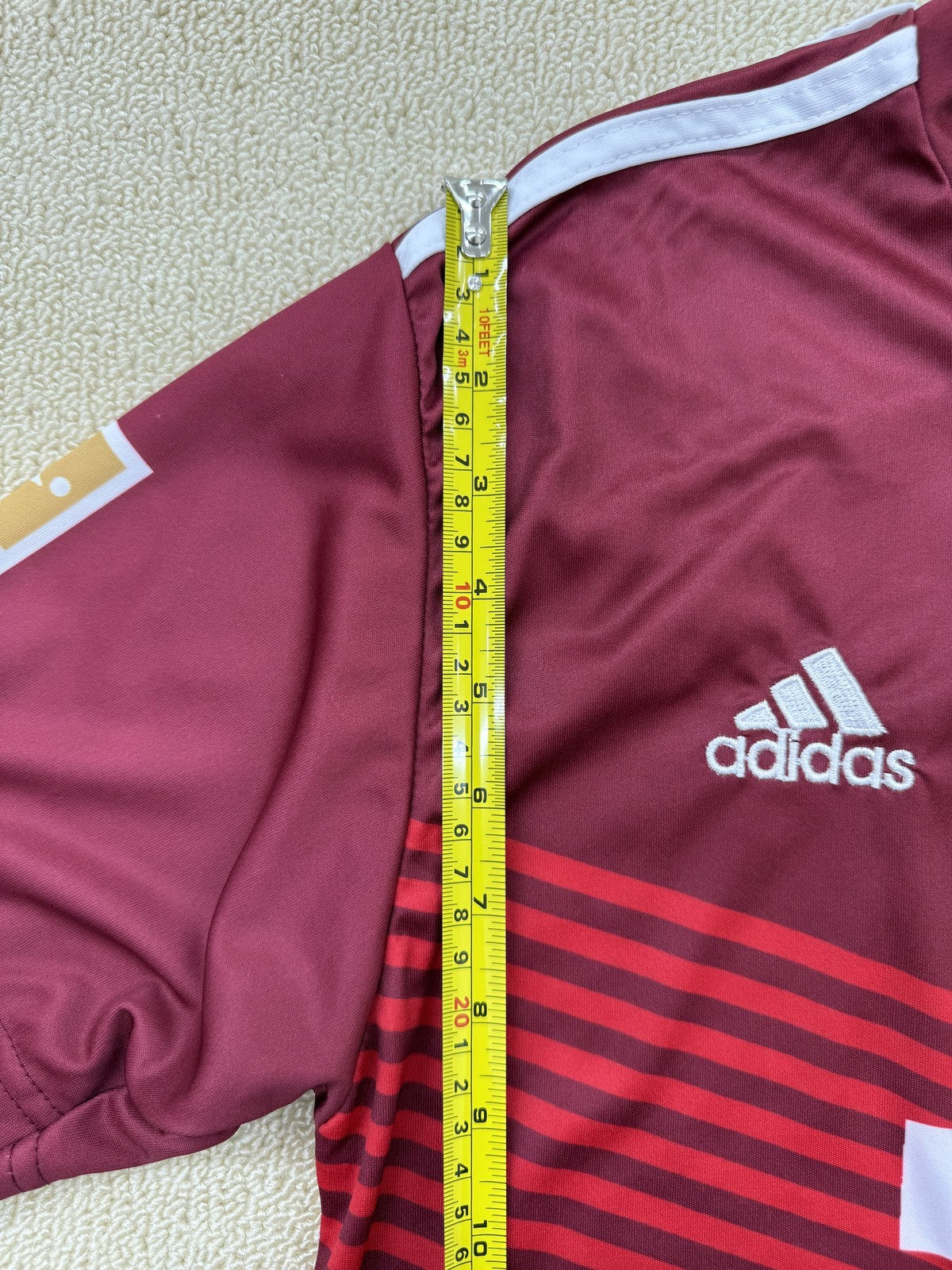 Adidas Red Jersey M Short Sleeve Crewneck 100% Polyester 2024