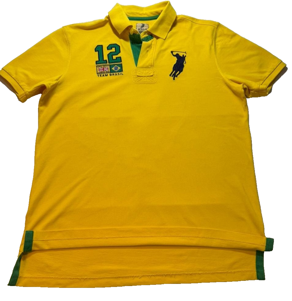 Rare-Ralph Lauren Polo Team Brazil Yellow Shirt | XXL