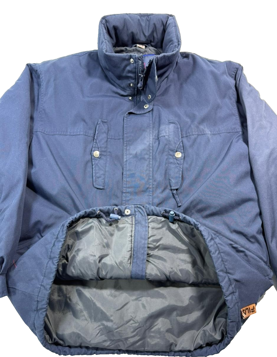 Fila Men's Magic Line Navy Blue Padded Ski Jacket Heavyweight Full Zip Size L