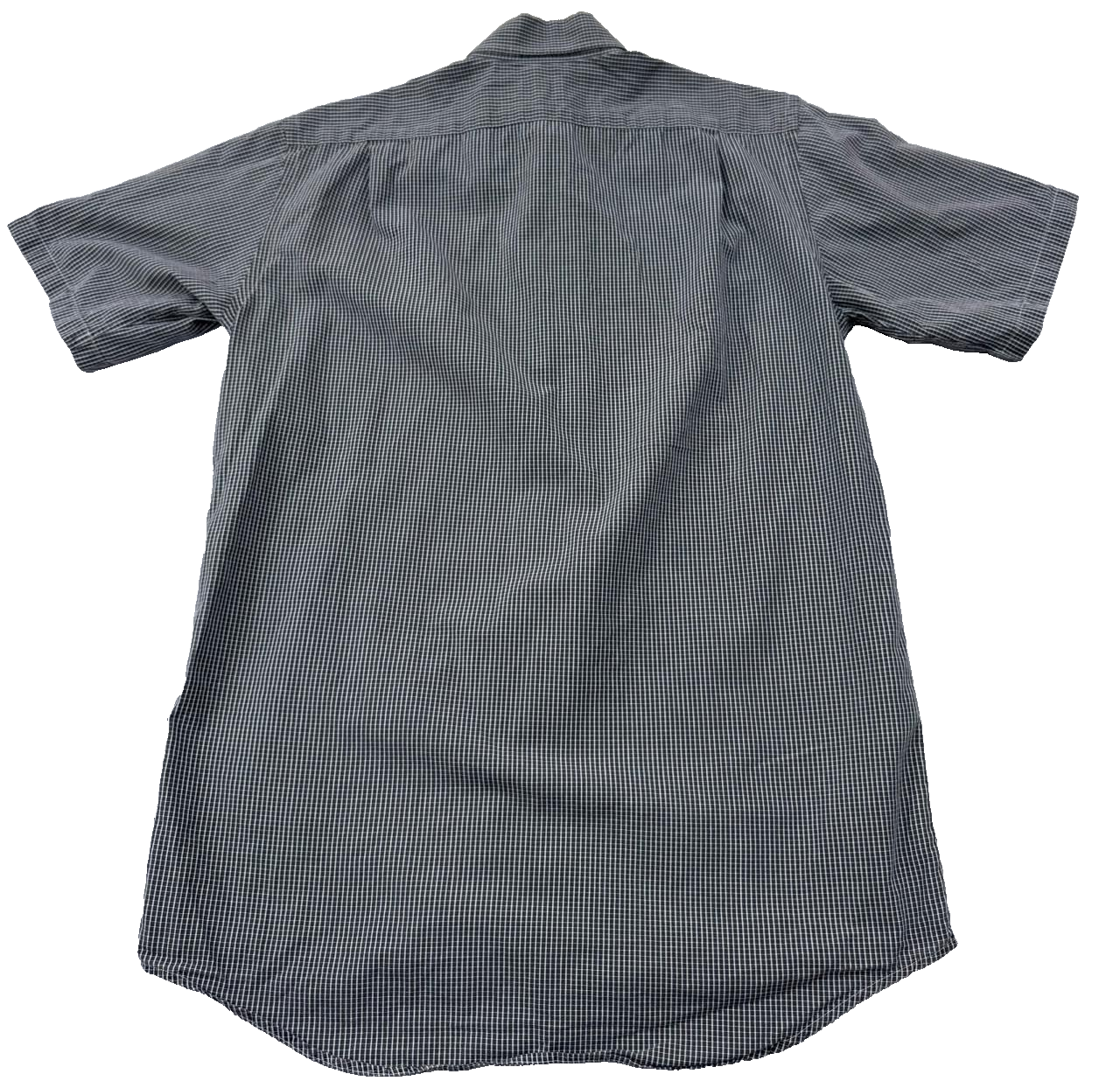 Lacoste Men's Gray Gingham Short Sleeve Cotton Button Down Shirt
