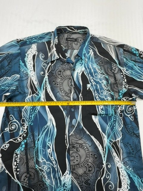 Chicago Men's Paisley Camp Collar Button-Down Shirt XL