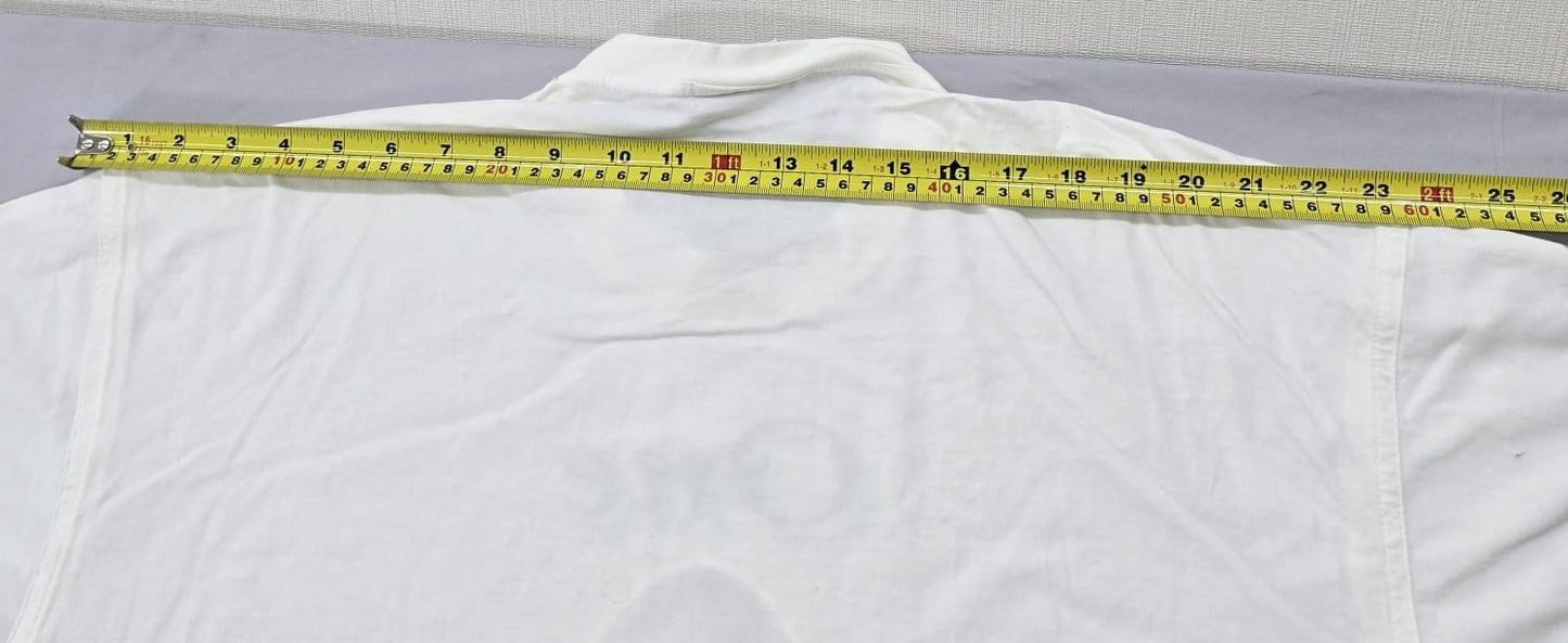 Adidas Men's White Graphic Short Sleeve T-Shirt L Vintage