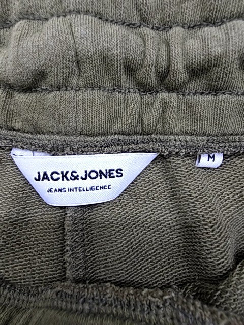 JACK & JONES Men Olive Logo Jersey Drawstring Shorts Size M Style