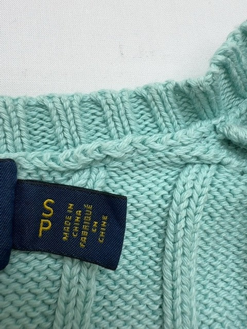 Polo Ralph Lauren Boys Light Blue Cable Knit Sweater Size S V-Neck Regular
