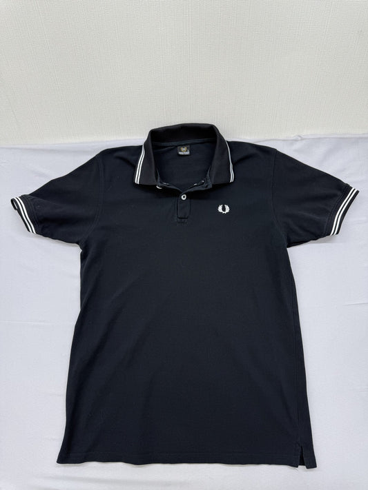 Fred Perry Men's Black Polo Shirt – Size L, Cotton