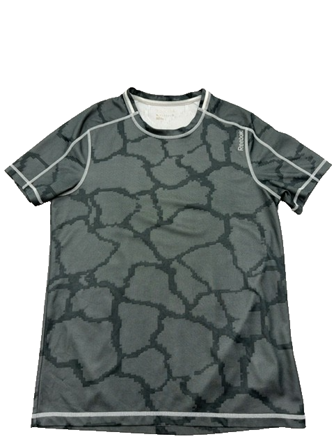 Reebok Men's Gray Camo Short Sleeve T-Shirt Size M Athletic Fit