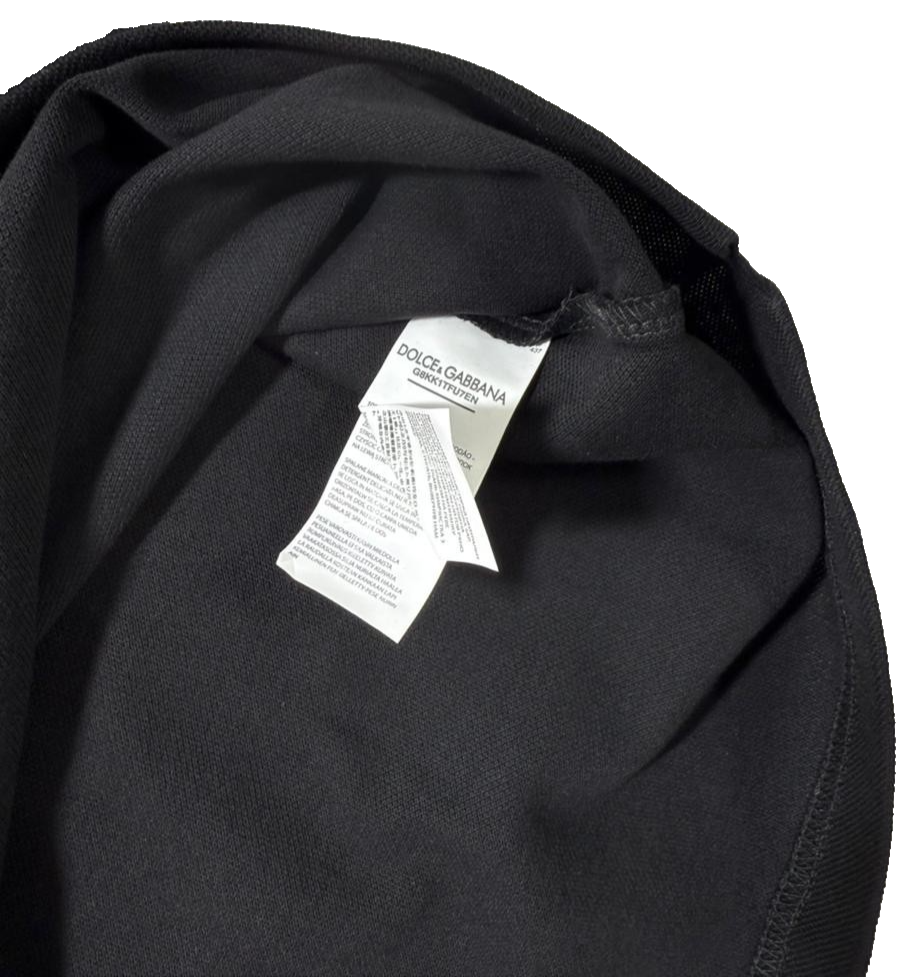 Men's Dolce & Gabbana Polo Shirt Black Made In Italy Size 50