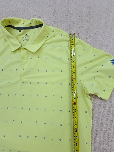 Adidas Men's Yellow Primegreen Golf Polo Shirt XXL Short Sleeve