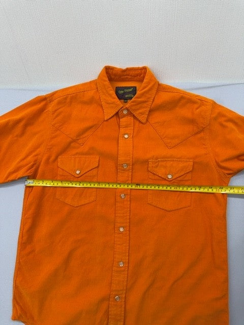Red Letter Men's Orange Western Snap Button-Down Long Sleeve Shirt M