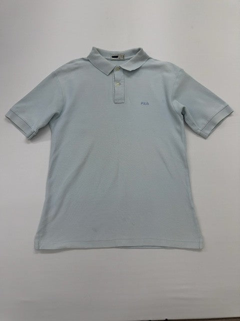 FILA Boys Light Blue Polo Shirt Pique Cotton Size 6 Regular Condition