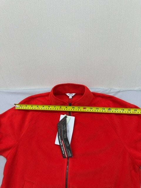 Aigle Red Fleece Zip Up Jacket High Collar Long Sleeve Unisex
