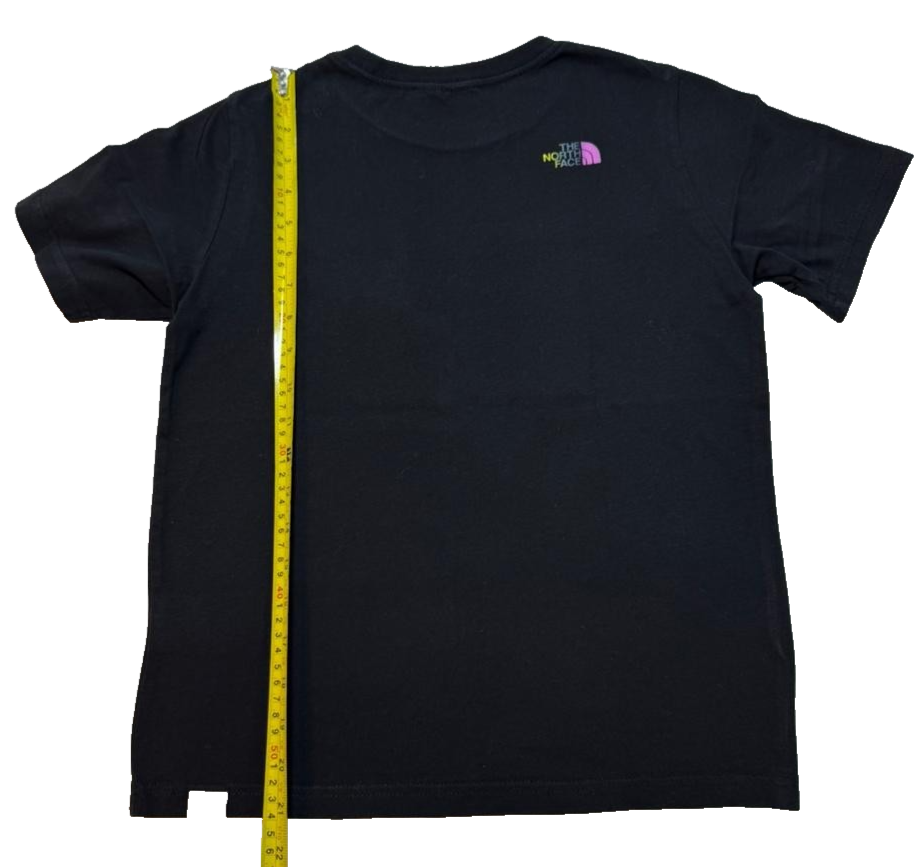 North Face Youth Boys/Girls Black Graphic T-Shirt Multicolor Logo M
