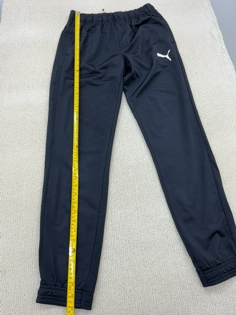 Puma Men's Black Track Pants T7 Size M Zip Pockets Relaxed Fit