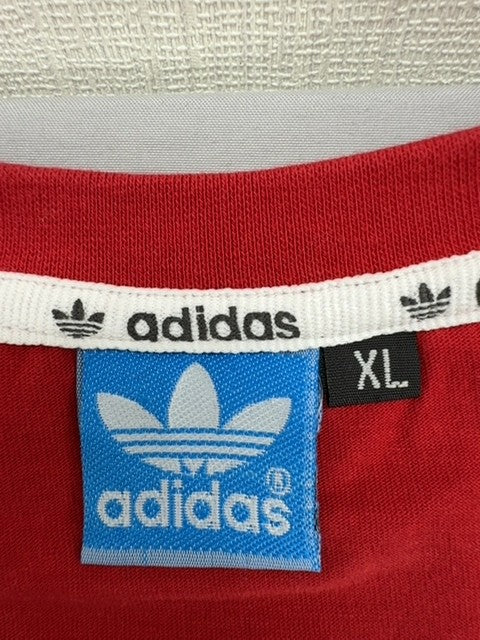 Adidas Women XL Red Floral Short Sleeve Cotton Crewneck T-Shirt