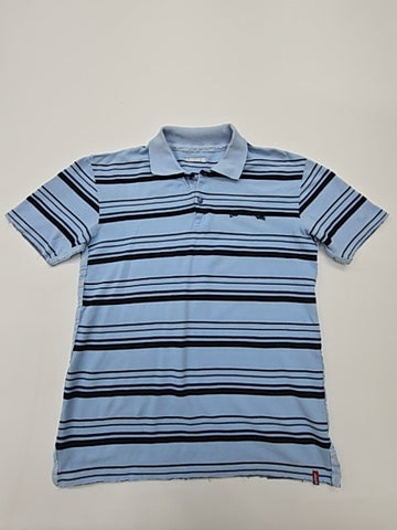 Levi’s Boys Light Blue Striped Polo Shirt Size 70 Regular Logo Knit BNWT