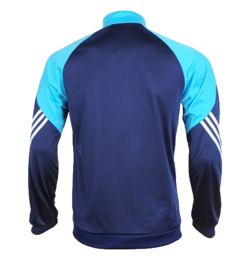Adidas Men'S Navy & Teal Track Jacket Full Zip 3-Stripe Size L