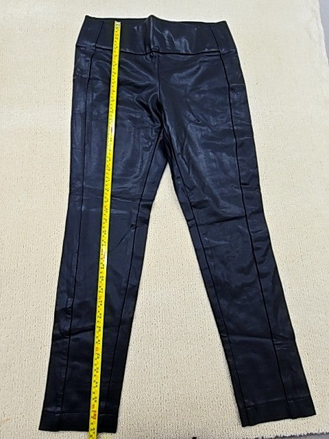 Esprit Black Faux Leather Straight Leg Pants Women Size 26