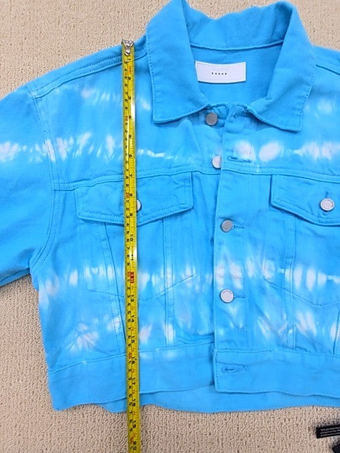 Blanknyc Denim Trucker Jacket Blue Tie Dye Cropped Size M