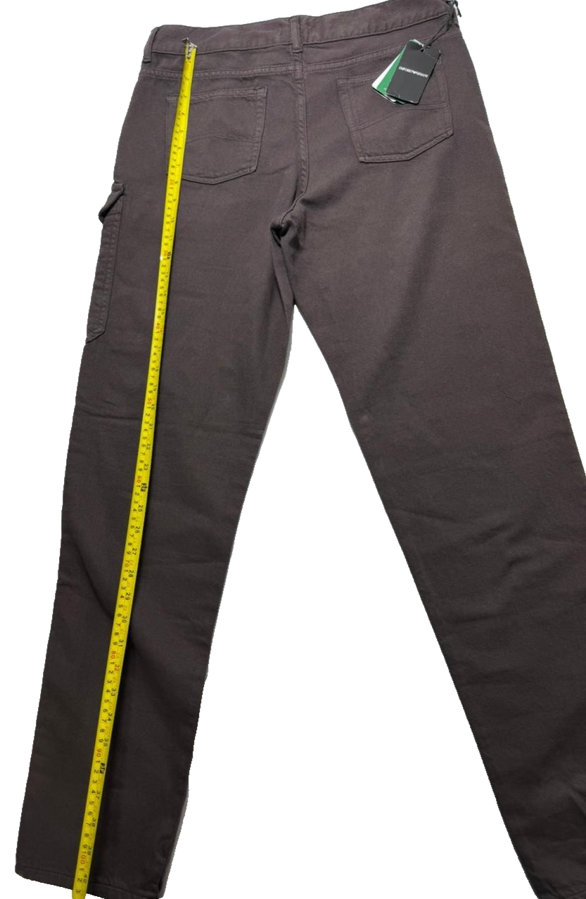 BNWT Emporio Armani Brown Cargo Straight Leg Jeans Men's Size 16A