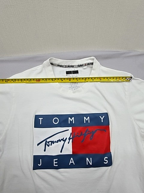 Tommy Hilfiger Women's White Flag Logo T-Shirt XL Regular Fit