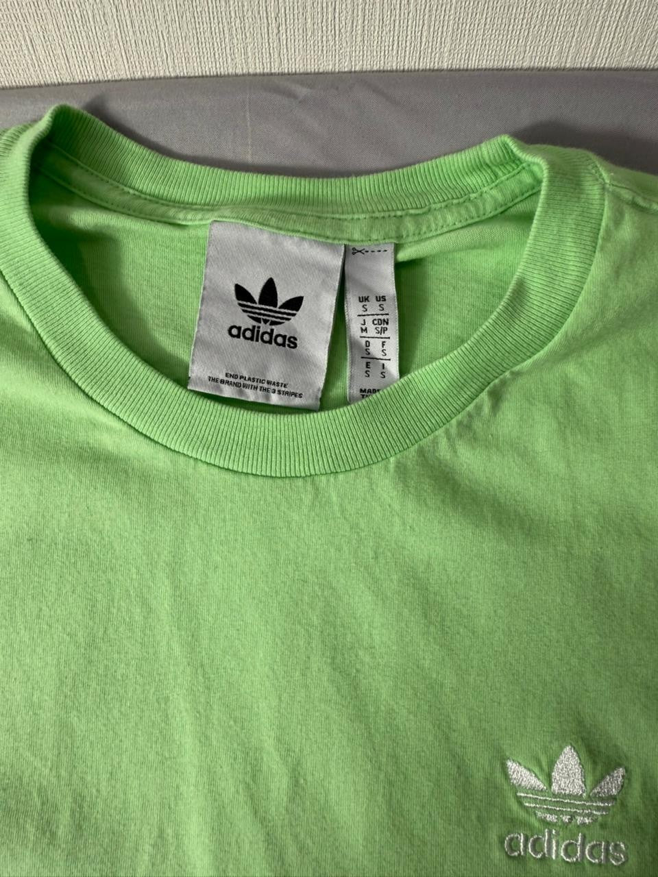 Adidas Originals Men's Green T-Shirt Trefoil Logo Short Sleeve Tee Small