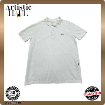 Lacoste Men's White Short Sleeve Polo Shirt Size S France Cotton