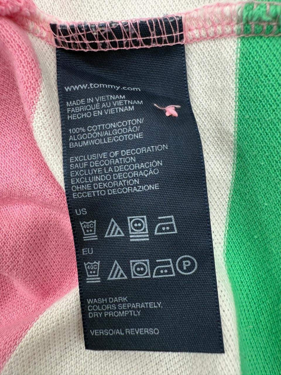 Tommy Hilfiger Men's M Multicolor Stripe Slim Fit Polo Cotton Shirt