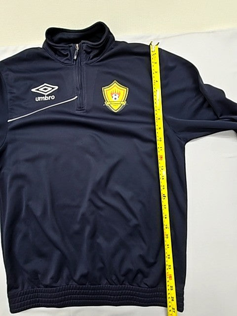Umbro Men's Navy Soccer Jacket L Polyester Mock Neck Zipper