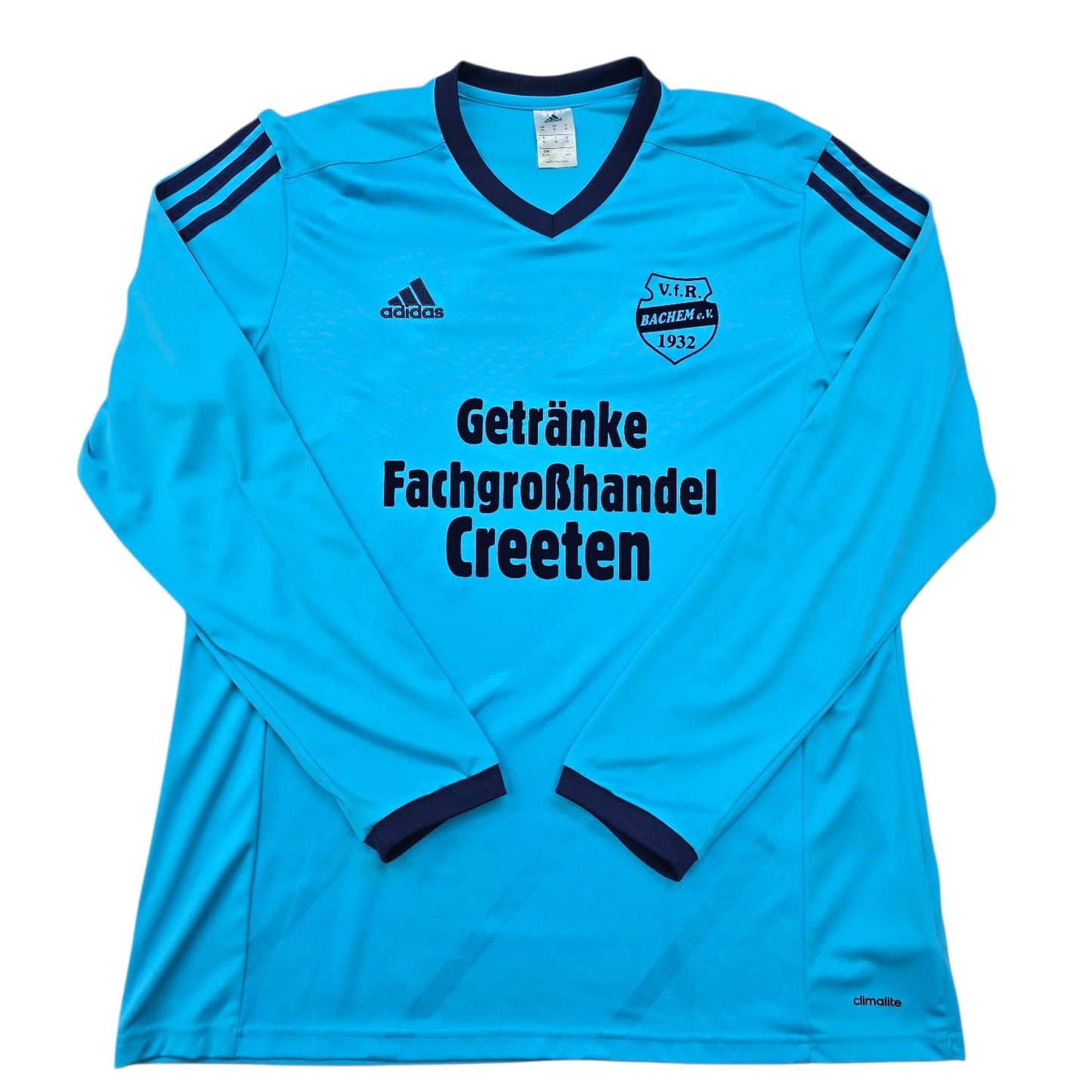 Vintage Adidas XL Blue Striped Soccer Jersey V.F.R. Bachem 1932