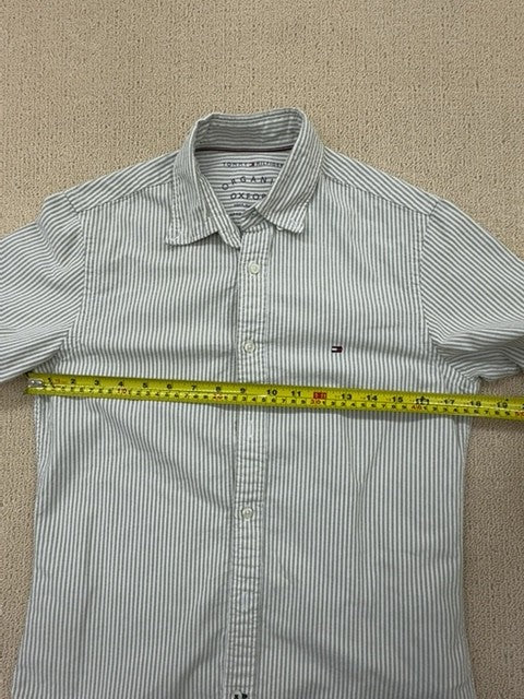 Tommy Hilfiger Men's White Striped Organic Oxford Shirt XS NWT
