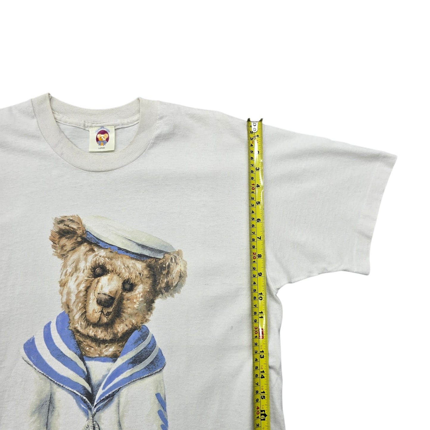 The English Teddy Bear Co Unisex Cream Sailor Bear T-Shirt L Vintage