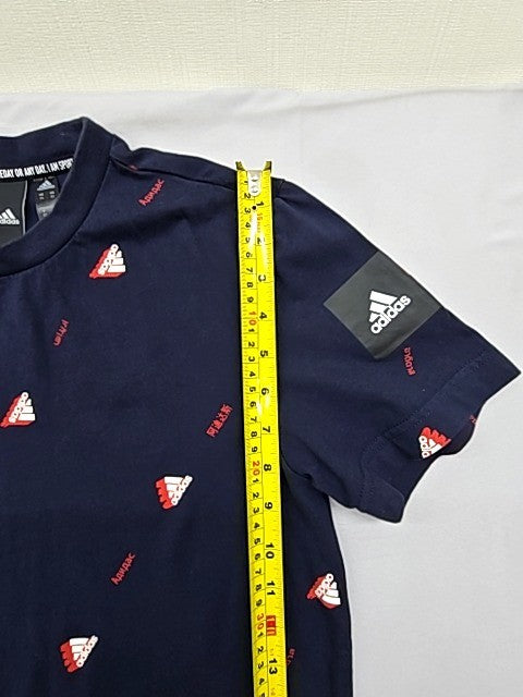 Adidas Navy Triangle Pattern XS Short Sleeve Crewneck T-Shirt Unisex