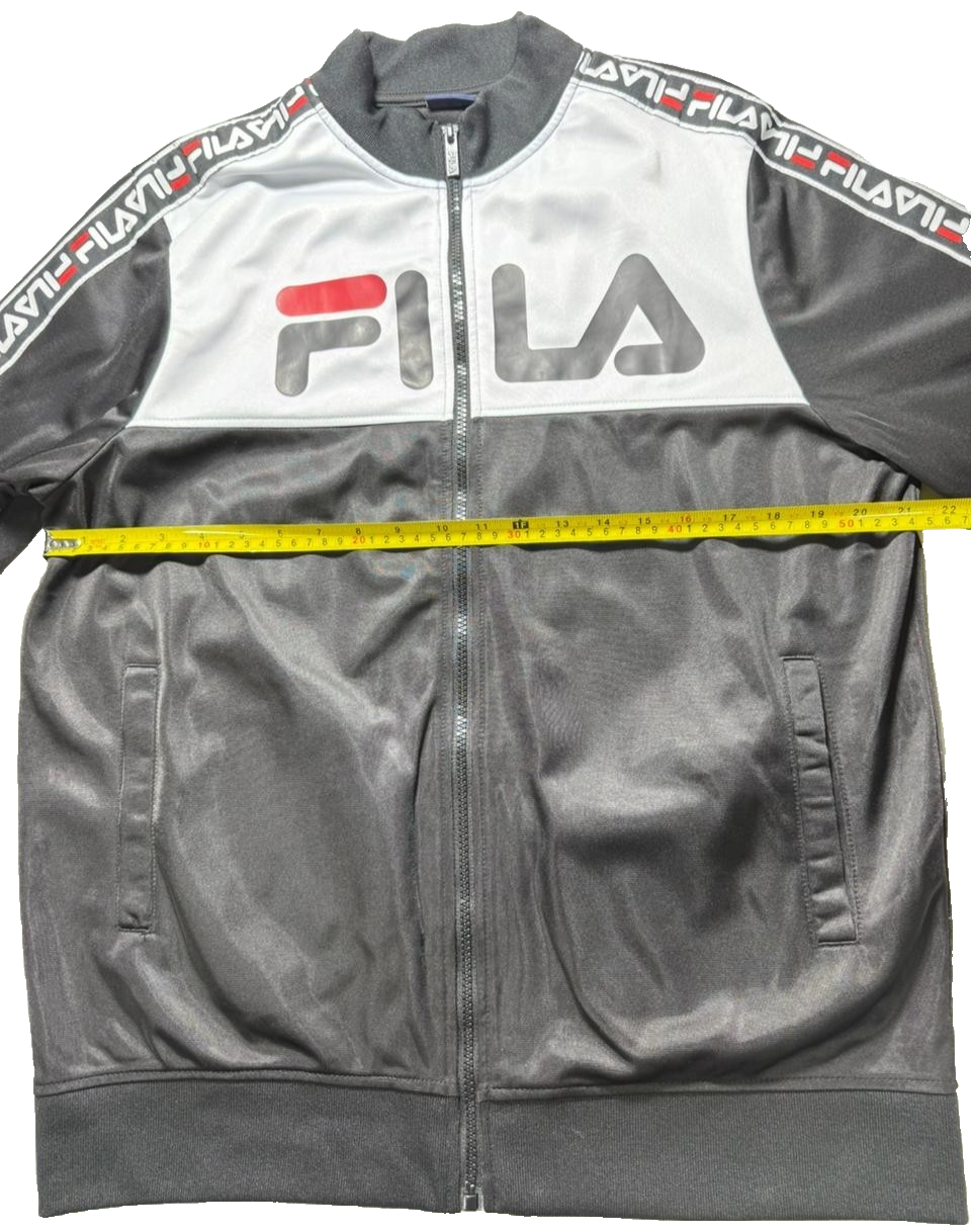 Fila Edlin Logo Print High-Neck Zip-Front Jacket | L