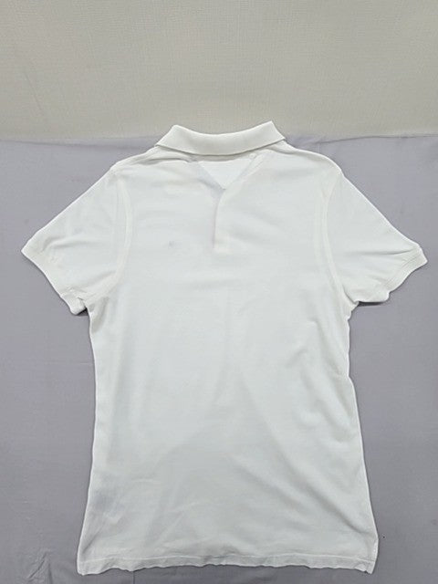 Tommy Hilfiger Tommy Jeans Slim Fit White Polo Shirt Men's M Short Sleeve Cotton