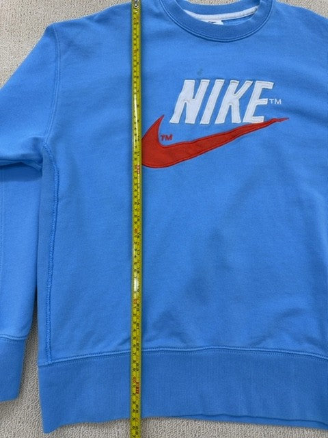 Nike Blue Crew Neck Sweatshirt M Cotton Polyester Long Sleeve