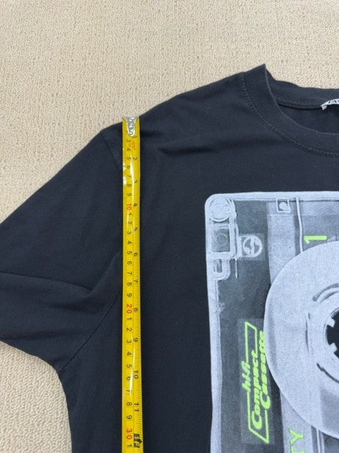 Zara Women's Black Retro Graphic T-Shirt Size M 100% Cotton