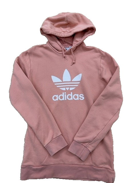 Adidas Women's Clear Pink Trefoil Pullover Hoodie Size S