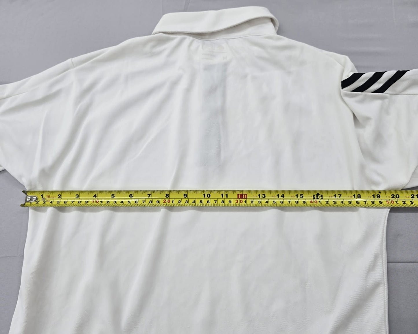 Adidas Men's White Stripe Polo Shirt Size M Short Sleeve Three Stripes
