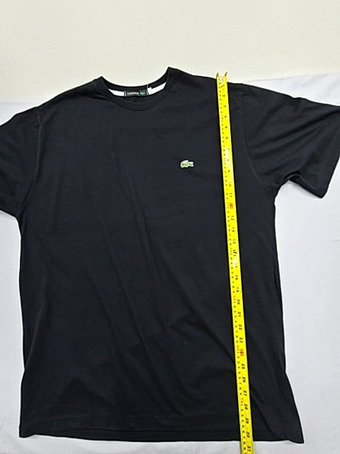 Lacoste Men's XL Black Cotton Short Sleeve Crew Neck T-Shirt Croc Logo